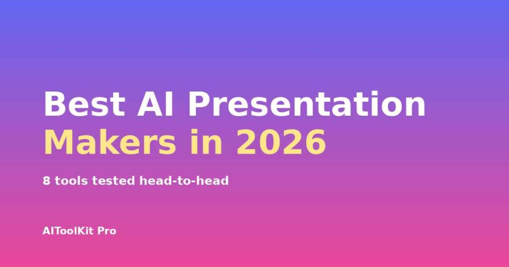 AI presentation makers dashboard interface 2026