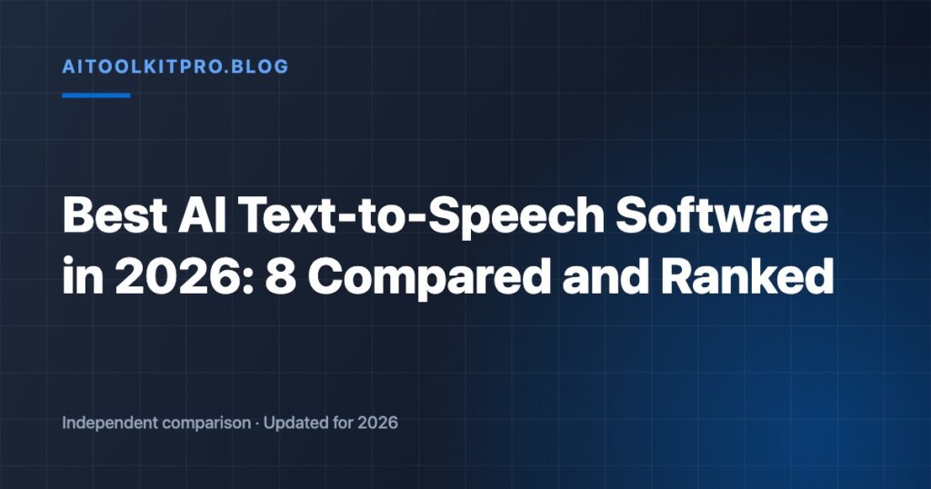 Best AI Text-to-Speech Software in 2026: 8 Compared and Ranked